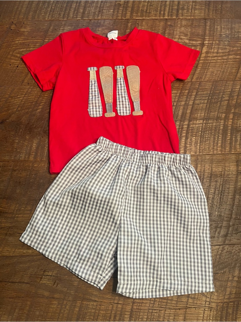Baseball embroidered 2 piece set